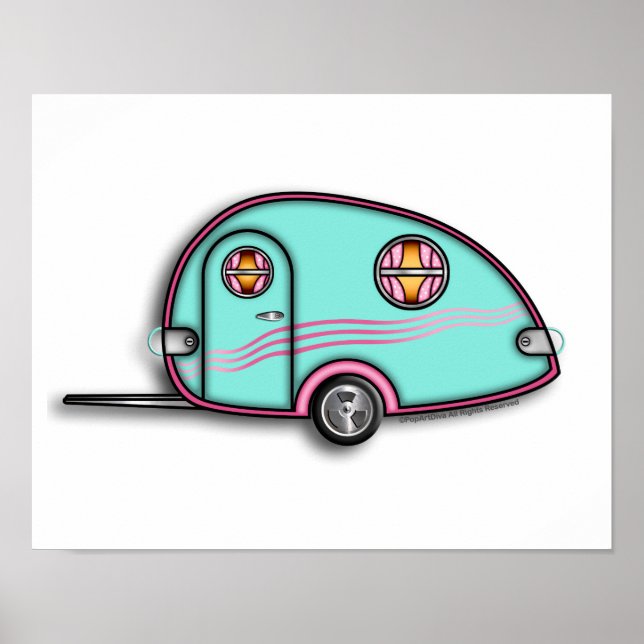 Tear Drop RV Travel Trailer 11 x 14 POSTER (Vorne)