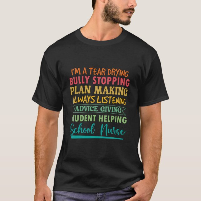 Tear Drying Student Helg School Nurse Motivational T-Shirt (Vorderseite)