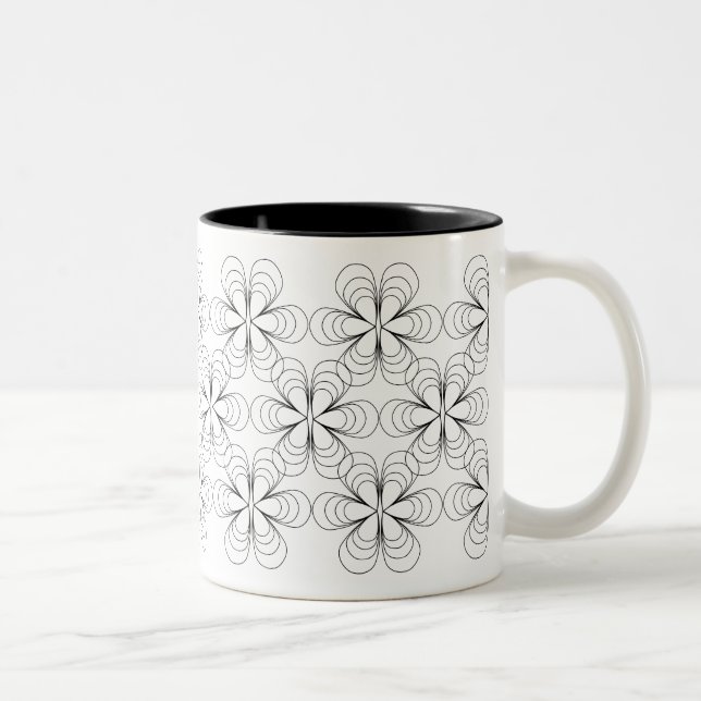 Teardrop blüht Tasse im schwarzen Anschlag (Rechts)