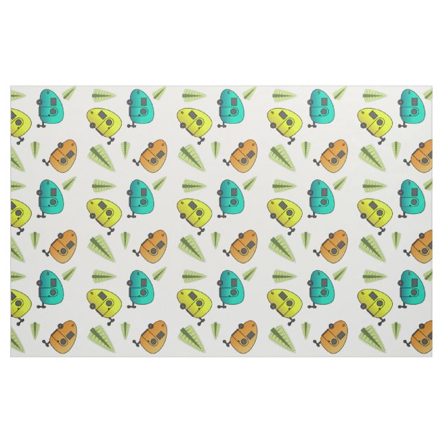 Teardrop Camper Karawane Stoff (Fat Quarter (45,7 x 55,9 cm))