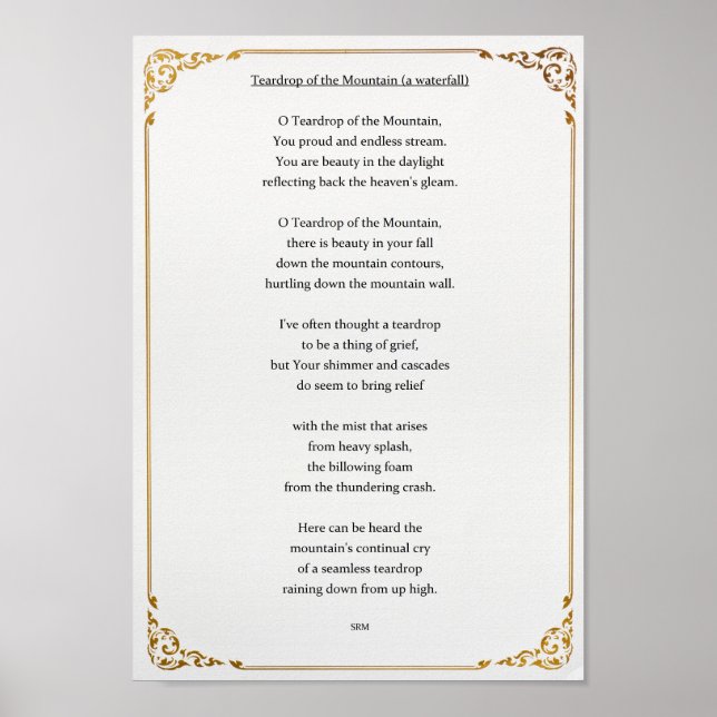 Teardrop des Berges Poster (Vorne)