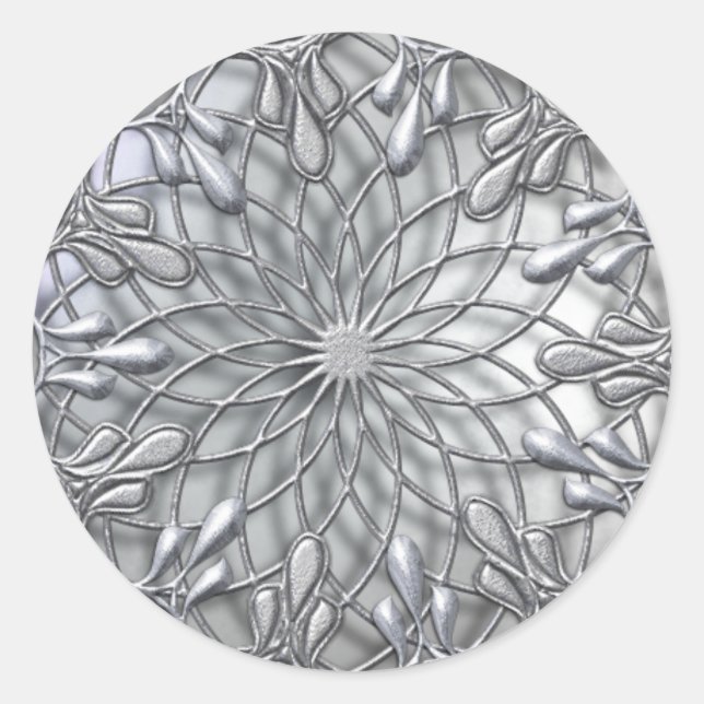 Teardrop Jeweled Silver Sticker (Vorderseite)