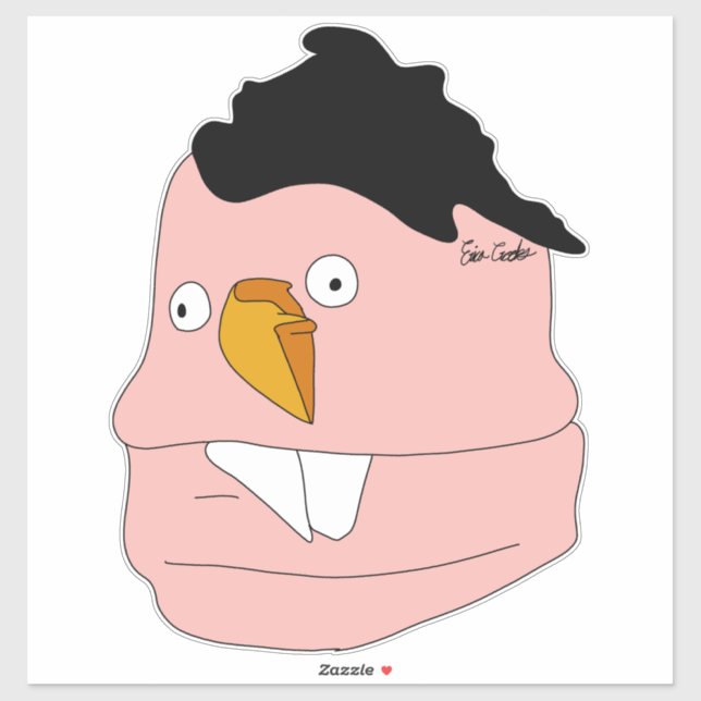 Teardrop nose goofy puppet aufkleber (Blatt)