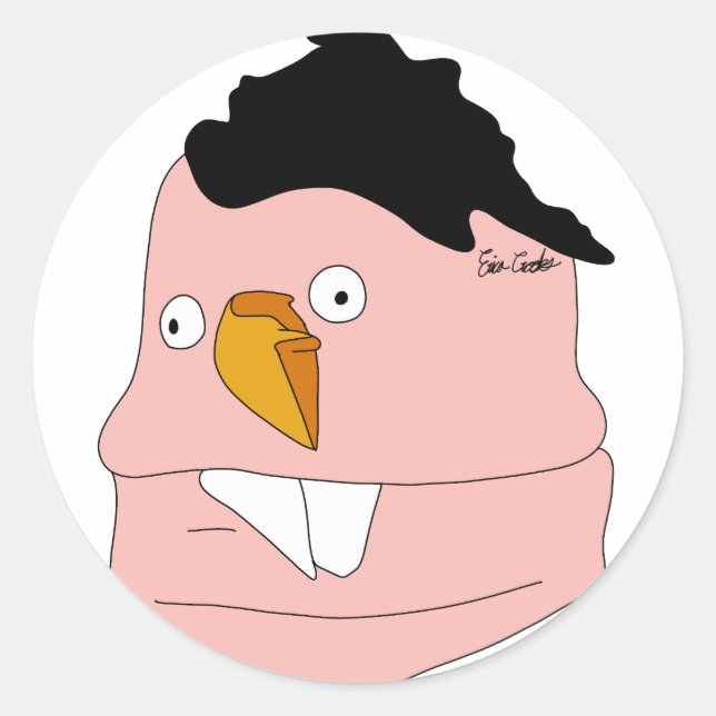 Teardrop nose goofy puppet runder aufkleber (Vorderseite)