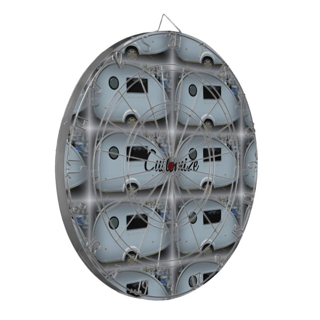 Teardrop Sinti und Roma Caravan glänzen auf Wohnwa Dartscheibe (Vorderseite Links)