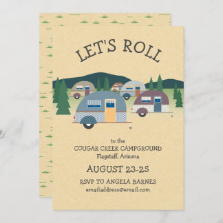 Teardrop Trailer Camping Lasse Roll Invitation Einladung