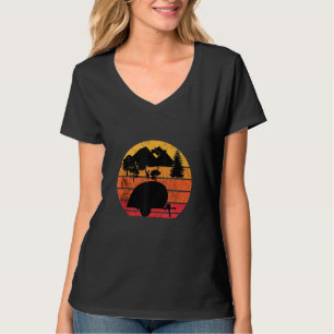 Teardrop Trailer Caravan Retro Vintag Sunset Camp T-Shirt