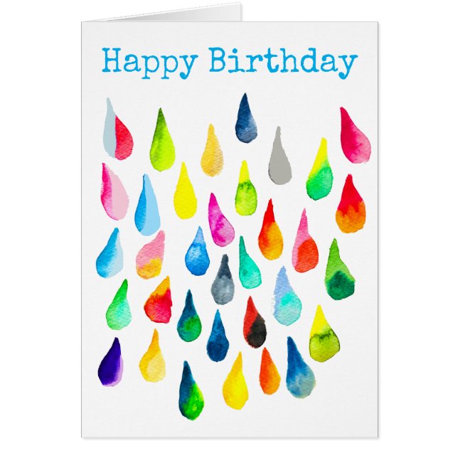 Teardrops Aquarell farbenfroh whimsical (Vorne)