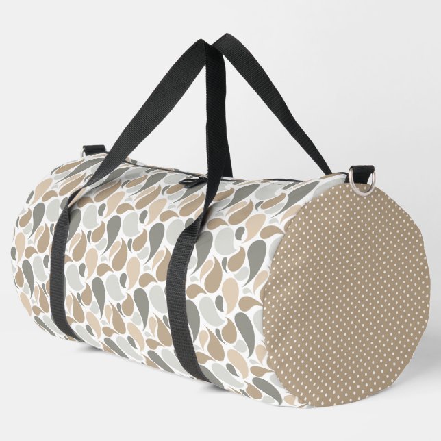 TEARDROPS UND POLKA-DOTS MIT ROTEN- UND GRAUEN-TEA DUFFLE BAG (Linke Ecke)