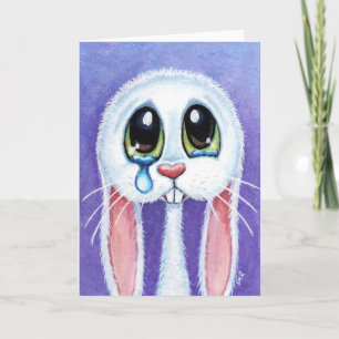 Tearful Sad Bunny Rabbit Blank Grußkarte Karte
