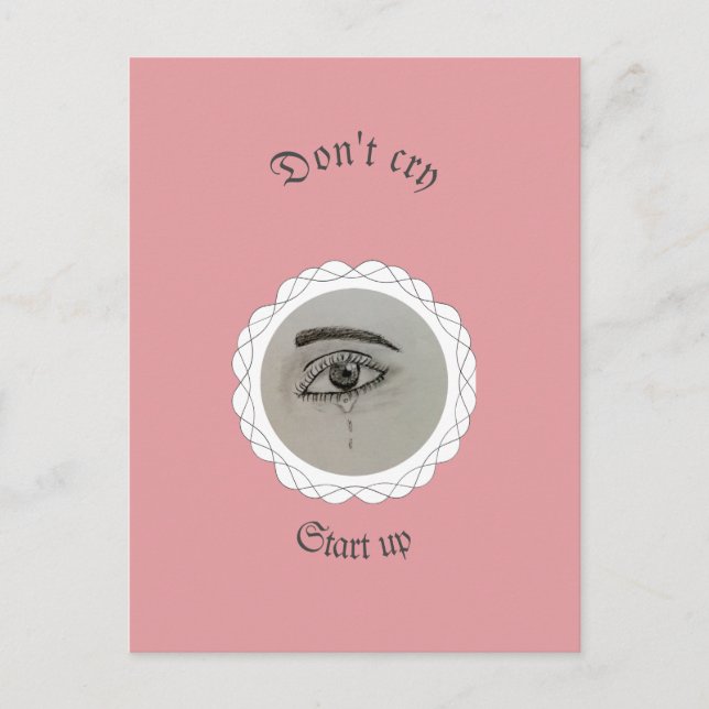 Tearing eye Throw Pillow Postkarte (Vorderseite)
