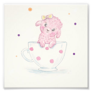 TeaRose Der rosa Teacup Poodle-Druck Fotodruck