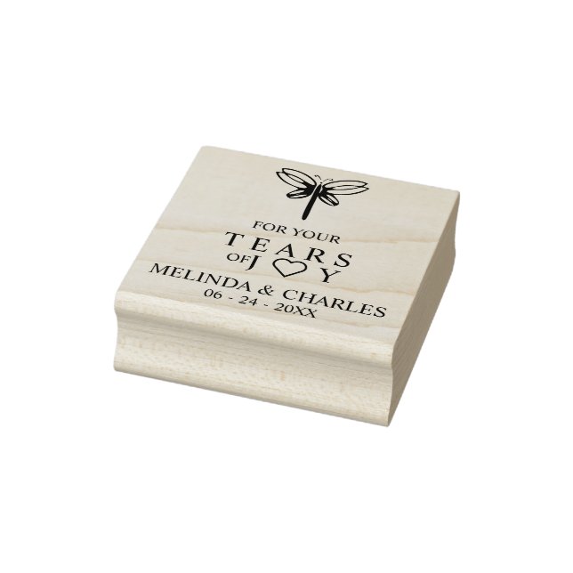 Tears of Joy for Wedding with Burgundy Dragonfly Gummistempel (Stempel)