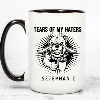 Tears Of My Haters Mug, Funny Bulldog Mug, Haters Tasse
