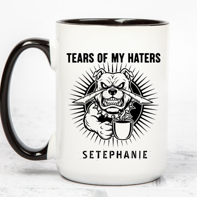 Tears Of My Haters Mug, Funny Bulldog Mug, Haters  Tasse (Von Creator hochgeladen)