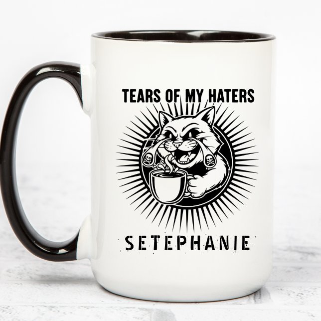 Tears Of My Haters Mug, Funny Cats Mug, Haters Tasse (Von Creator hochgeladen)