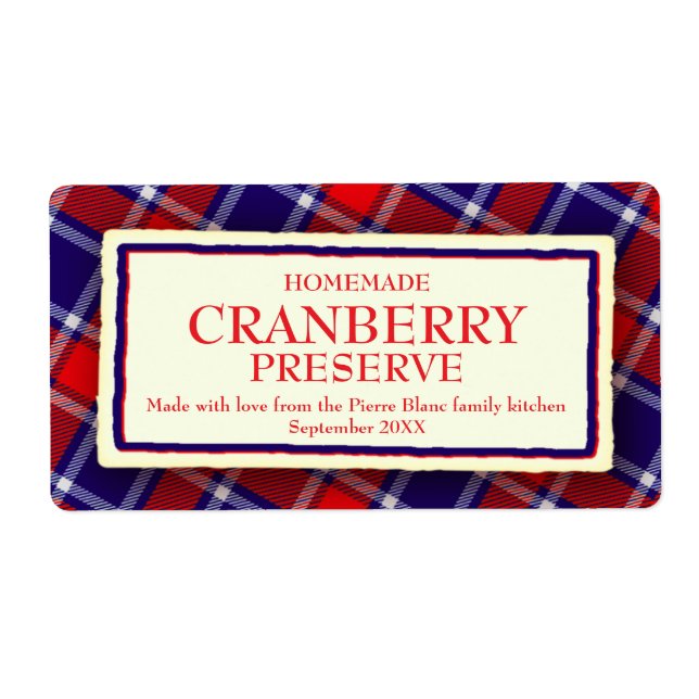 Teartan Konfitan Food-Label fügen Sie Ihre Daten h (Vorne)