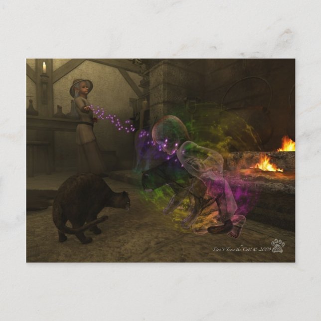 Tease die Katze nicht! Postkarte (Vorderseite)