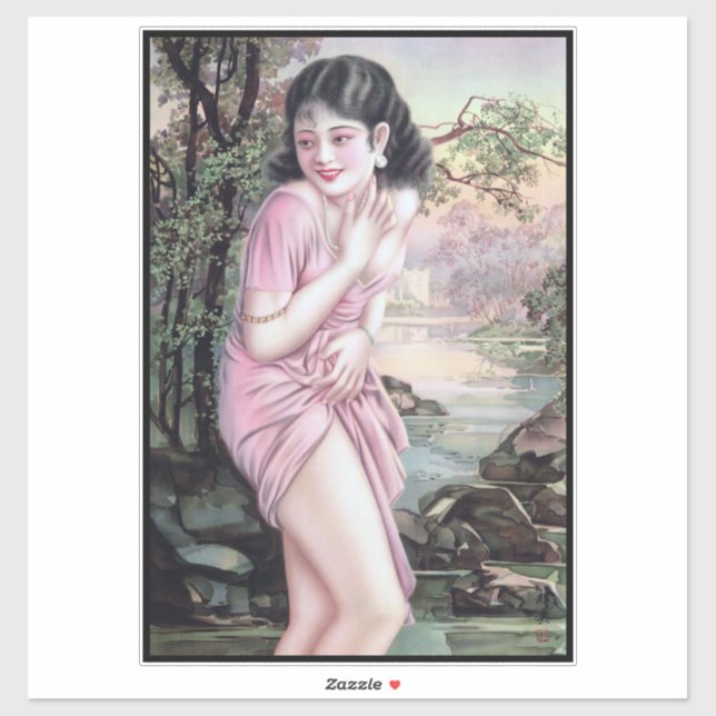 Tease in Stream Oasis von Shanghai China Girl Aufkleber (Blatt)