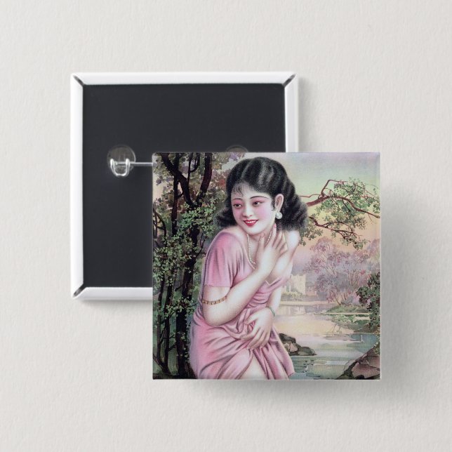 Tease in Stream Oasis von Shanghai China Girl Button (Vorne & Hinten)