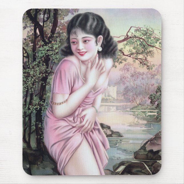Tease in Stream Oasis von Shanghai China Girl Mousepad (Vorne)