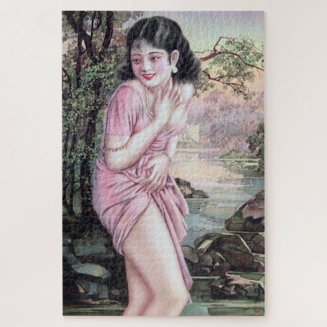 Tease in Stream Oasis von Shanghai China Girl Puzzle (Vertikal)