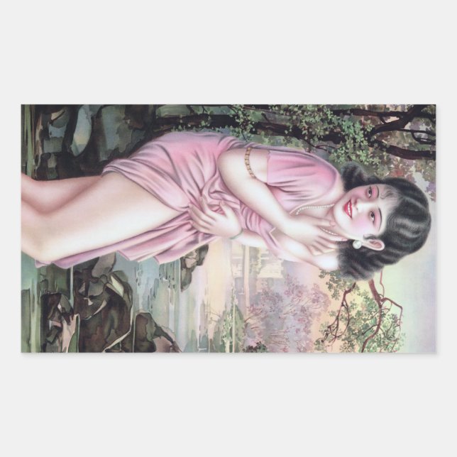 Tease in Stream Oasis von Shanghai China Girl Rechteckiger Aufkleber (Vorderseite)