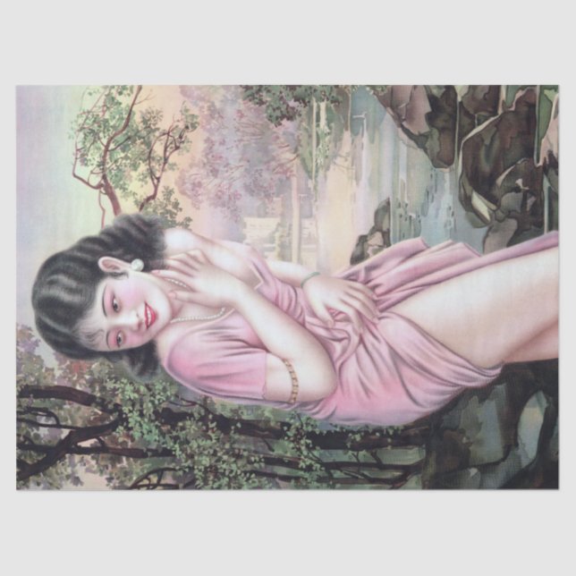 Tease in Stream Oasis von Shanghai China Girl Seidenpapier (Vorderseite)