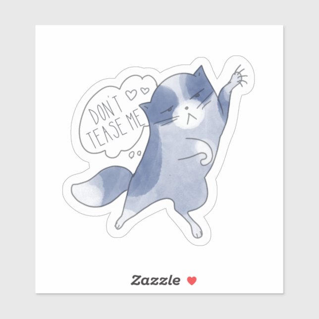 Tease mich nicht von Kitty Aufkleber (Blatt)