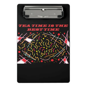 Teatime ist der beste Time Art Design Taschenordne Mini Klemmbrett