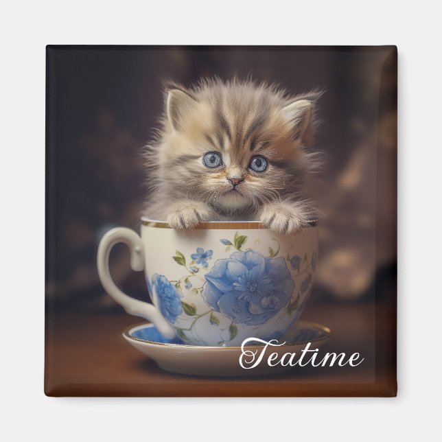 Teatime Kitten Magnet (Vorne)