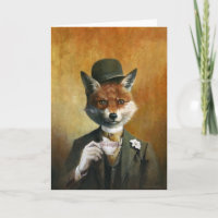 Teatime Mr Fox Greetings card