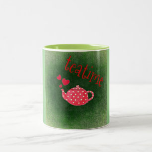 Teatime Pink Tea Pot Zweifarbige Tasse