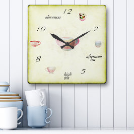 Teatime Quadratische Wanduhr