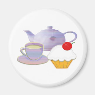 Teatime und Kirschkuchen Kunstgeschenke Magnet