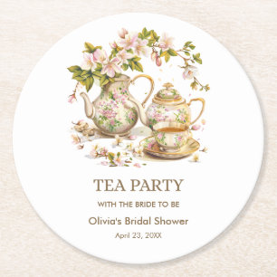 Teatro Flora Tea Party Zeit für Tee Brautparty Runder Pappuntersetzer