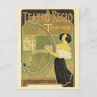 Teatro Regio Vintager französischer Jugendstil Postkarte