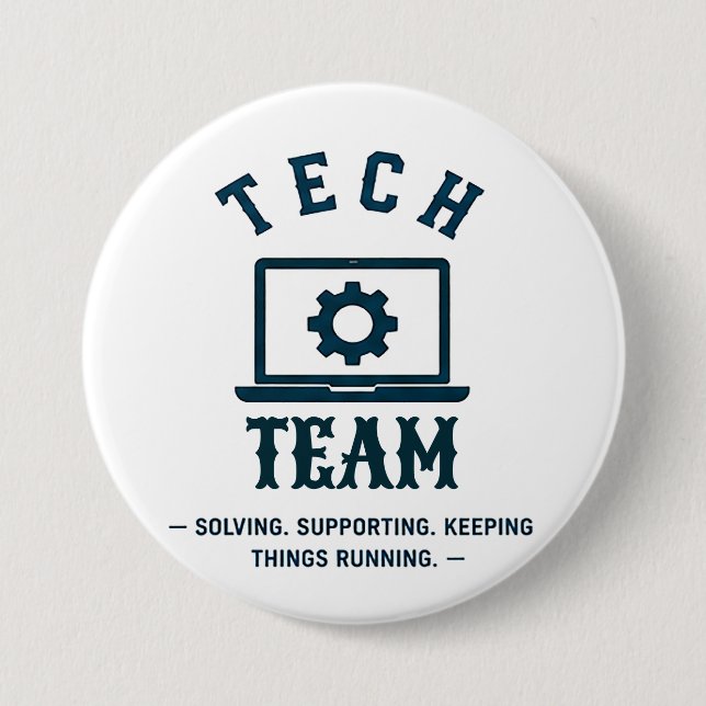 💻 Tech Crew IT-Support-Team 💻 Button (Vorderseite)