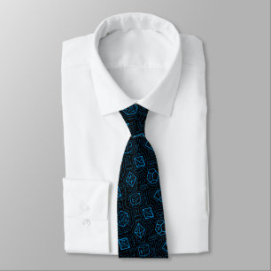 Tech D20 Muster (blau) Neck Tie Krawatte