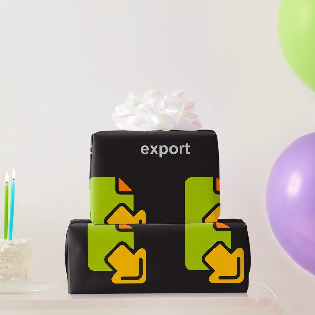 Tech Export Icon Digitaler Datenbestand Geschenkpapier (Von Creator hochgeladen)