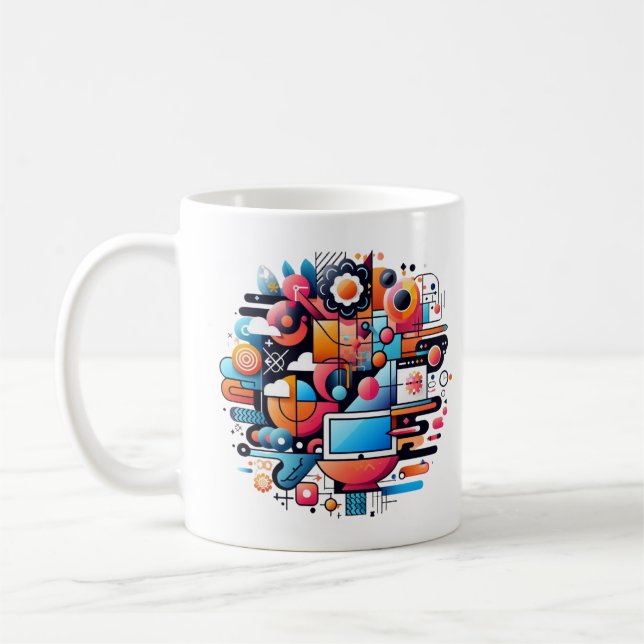 Tech Fusion Design für modernes ästhetisches T-Shi Kaffeetasse (Links)
