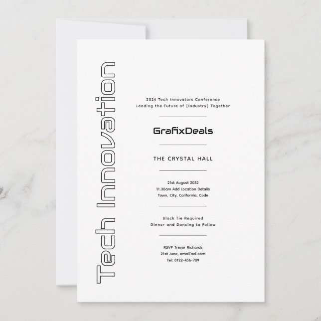 Tech Innovation Business Corporate Events Moderne Einladung (Vorderseite)