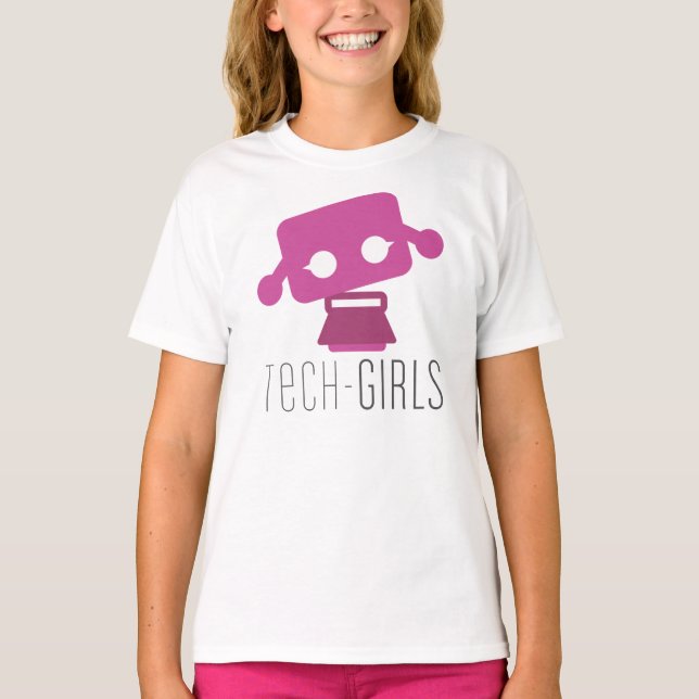 Tech-Mädchen-T - Shirt mit lila Punkt (Mädchen) (Vorderseite)
