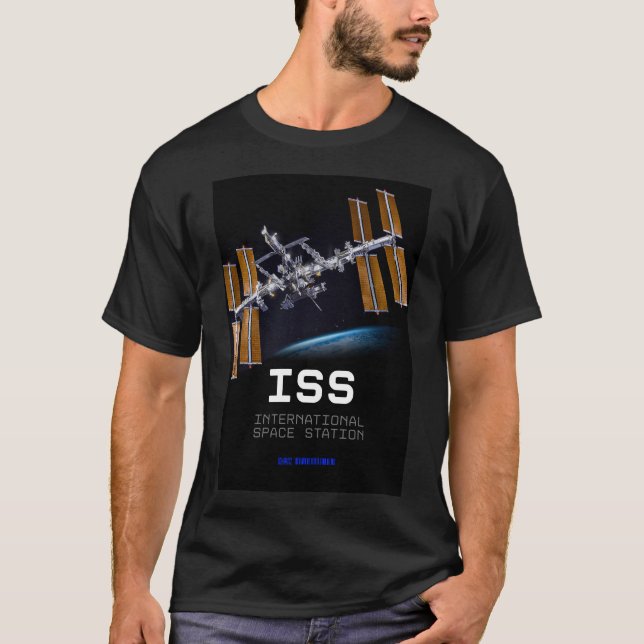 Tech Mens ISS International Space Station schwarz T-Shirt (Vorderseite)