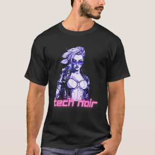 Tech-Noir-Cyberpunk-Mädchen T-Shirt