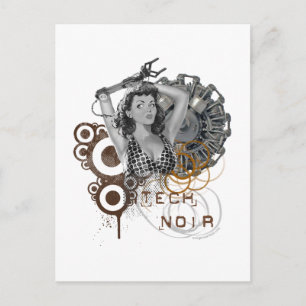 Tech noir Zellstoff Steampunk Dame Postkarte