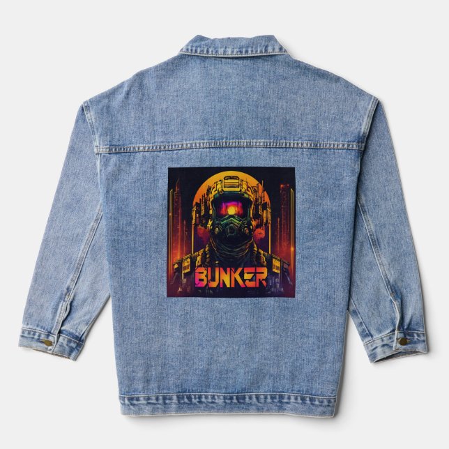 Tech Rebel: Cyberpunk Denim Jacket von BUNKER TOP  Jeansjacke (Rückseite)