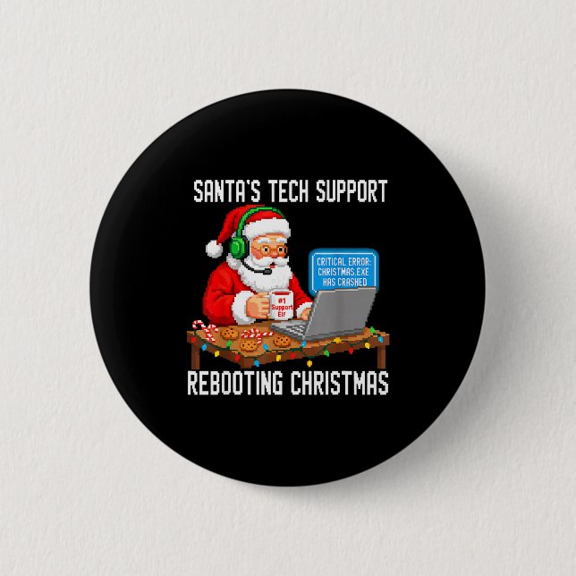 Tech Rebooting Support Santa's Laugh Button (Vorderseite)