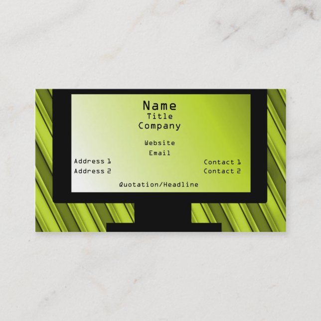 Tech Savvy Business Card, Lime Green Visitenkarte (Vorderseite)