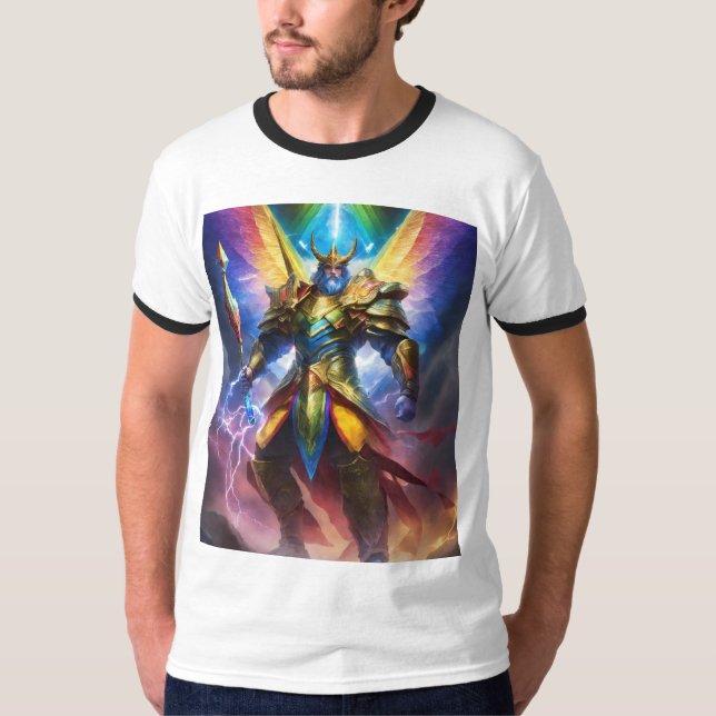 "Tech Seraph: Wo sich digitale Krieger vereinen T-Shirt (Vorderseite)